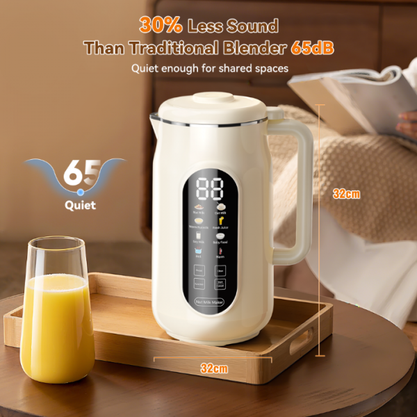 "10-in-1 Nut Milk Maker Machine, 42oz Automatic Nut Milk Maker with LED Touch Screen, Self-Cleaning, 12H Delay Start, Keep Warm, Automatic for Soy/Oat/Almond Milk, Juice,Coconut,Plant Base & Boil Water"